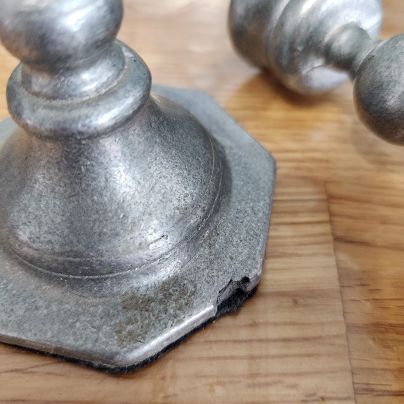 Carson Pewter Candlestick Holders w/Octagon Base Freeport Pa Set of 4 - Picture 10 of 10